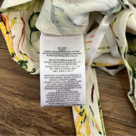 BCBGMAXAZRIA Romantic Linen blend One shoulder Belted Long Sleeve top Size L NWT - Picture 8 of 14